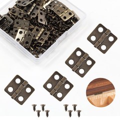 LifCratms 30 Pcs Mini Hinges, 13 x 12 mm Antique 13 x 12mm, Bronze(30pcs)