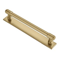 5 PCS 8 Inch 203 mm Brushed Gold Cabinet Pull Backplate Solid Brass Handles