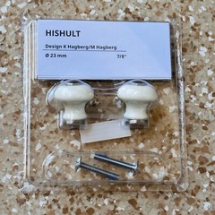 2 Set Of Ikea (2pcs each set ) HISHULT Porcelain Knob white, 7/8″ Small E1-69
