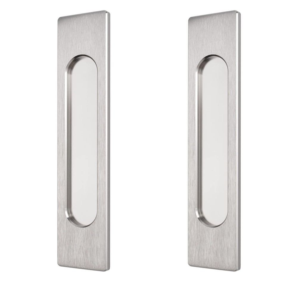 2 PCS 18CM SelfStick Rectangular Sliding Door Pull Brushed Steel Handle
