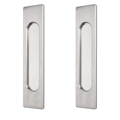 2 PCS 18CM SelfStick Rectangular Sliding Door Pull Brushed Steel Handle