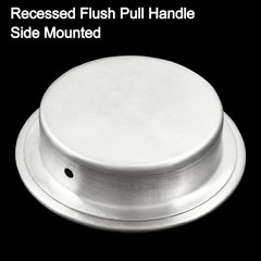 2 PCS Brushed Nickel Stainless Steel Round Recessed Door Flush Pull 2.56 Inch