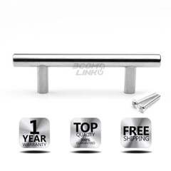 Stainless Steel T bar Modern Kitchen Cabinet Door Handles Drawer Pulls Knobs