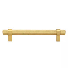 5 In. (128 Mm ) Center-To Center Brass Gold Knurled Bar Pull (10-Pack )