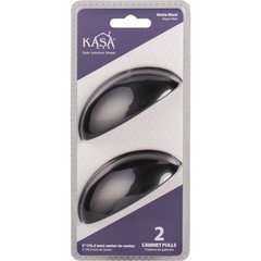 KasaWare 3-11/16 In. L. Matte Black 3 In. Center-to-Center Cup Pull – Pack of 2