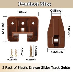 Drawer Slides and Guides, 3Pack Plastic Drawer Replacement Part for Center Mo…