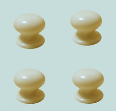 Pack Of 10 x Cream Polyester Resin Cupboard Cabinet Drawer Knobs 40mm