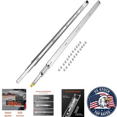 60 Inch Heavy-Duty Drawer Slides with Locking Mechanism – Rust Resistant, 250lbs