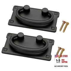 2pcs Vintage Antique Bronze Drawer Ring Pull Handles Knobs Hardware for Black