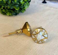 1 Mother Of Pearl Inlaid Oyster Shell Dresser Knob Cabinet Door Drawer Pull NEW