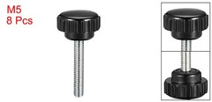 M5x30mm Male Thread Round Knurled Clamp Knobs Grip Thumb Screw on Type 8X