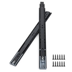 Soft Close Drawer Slides 20 Inch Full Extension Side Mount Black 1 Pair