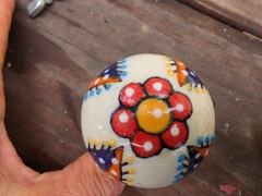 Set of 6 Hand-Painted Ceramic Cabinet Drawer Knobs Floral 2″ x 2″ Boho Folk Art