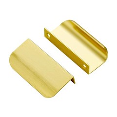 Ravinte 5 Pack Finger Pulls for Cabinets – 64mm/2.52″ Hole Center, Gold
