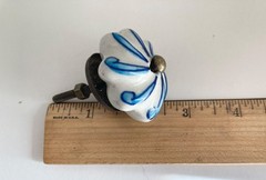 Set of Blue White Ceramic Drawer Cabinet Knobs Pulls Made in India