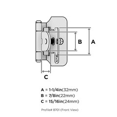Satin Nickel 1/4 In. (6 Mm) Double-Demountable Inset Hinge (2-Pack)