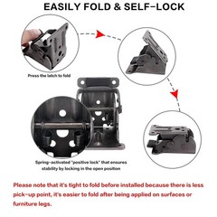 4 Pack Folding Brackets, Topdirect Lock Extension Support Bracket Foldable Self