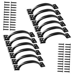 Jiozermi 12 Pcs 4″ Rustic Gate Handle for Outdoor – 4 Inch (12 Pieces) Black