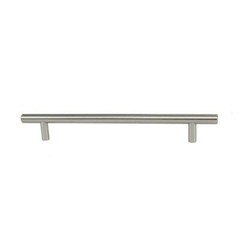 Style Selections Satin Nickel European Style Pull w/ 7 1/2” Centers 9 7/8″ Wide