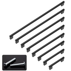 Matte Black Kitchen Cabinet Pulls Stainless Steel Drawer T Bar Handles Hardware