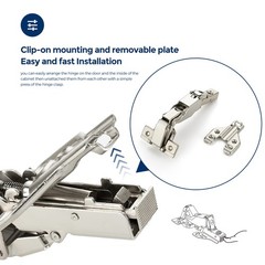 Ravinte 1 Pair 2 Pack Kitchen Cabinet Hinges, 165 165 Degree, Satin Nickel