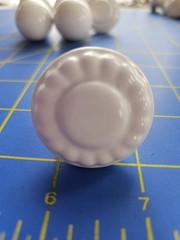 6 Different Vtg White Round Ceramic Cabinet Door Drawer Knobs Eclectic Bohemian