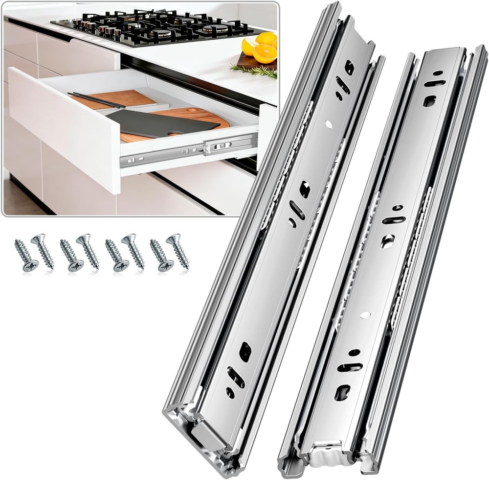 5 Pairs 10″-24″ Soft Close Ball Bearing Drawer Slides Full Extension Value Pack