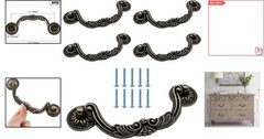 Elegant Bronze Drop Drawer Handles – Set of 5 for Modern & European Furniture