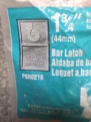 Steel Bar Latch Brass Plated 1-3/4 NOS #PRH0216 Cabinet Cupboard 44mm