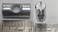 12 Cross Dowels/Barrel Nuts M6 P1.0 20mm X 10mm Zinc Center Hole CNC