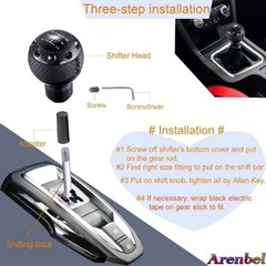 5 Speed Leather Car Shifter Bal Handle Manual Gear Stick Shift L Color: Black