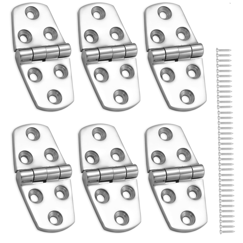 316 Stainless Steel Boat Hatch Hinges Marine Grade Deck Cabinet Door 6 PCS