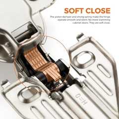 Full Overlay 4 Packs (2 Pairs) Concealed Kitchen Cabinet Hinges 105 Degree Soft