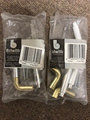 Belwith Ceramic and brass tone cabinet pulls 2 pcs New In Sealed Bag