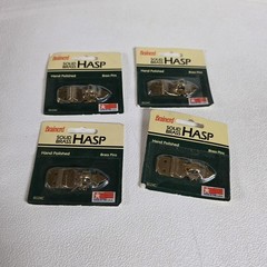 VTG Brainerd Solid Brass Hasps 4 Packs 802XC Hand Polished Brass w/ Brass Pins