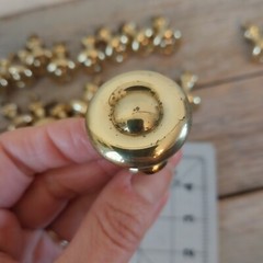17 *Worn* Century Maryland 1-3/16 Mushroom Cabinet Knob Shiny Brass Reclaimed