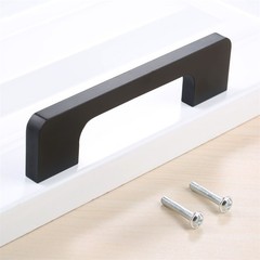 变化 Black Wardrobe Door Pull Handle Drawer Cabinet Knobs Hole Spacing 96-256mm