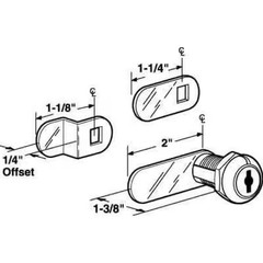 Drawer and Cabinet Lock, 1-3/8 In., Diecast, Stainless Steel, 1 In. Max. Panel
