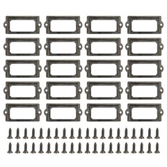20Pcs Antique Brass Drawer Label for pull Cabinet Frame Handle File Name Card