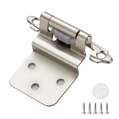 20 Pack 3/8 Inch Insert Cabinet Hinges Satin Nickel Self Closing Face Mount