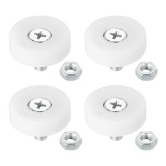 4 Pack 25mm Drawer Rollers Plastic Drawer Pulley Bearing Small Pulley with Nuts