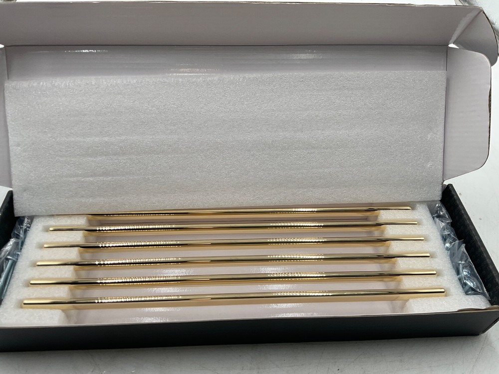 Goo-Ki 6 Pack Brushed Brass Cabinet Handle Drawer Pulls, 12.6 Inch New
