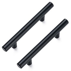 4 Pack Cabinet Pulls Matte Black Stainless Cabinet Handles, for Kitchen and