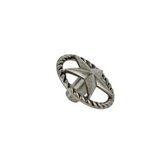 Star Rope Knob Drawer Cabinet Door Pull Old Silver Rustic Western Cabinetry 1.5″