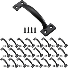 5-3/4″ Pull Door Handles, 25 Pack Metal Gate Handle for Kitchen Cabinet | Black