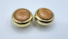 Vintage Round Oak Metal Brass Gold Color Drawer Pull Cabinet Handle 1 1/8 Inch