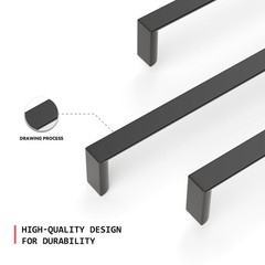 homdiy 5Pack 6.25in Matte Black Cabinet Handles 160mm Hole Centers