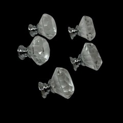 5 Crystal Diamond Drawer Knobs Door Pulls Retro Screws Furniture Flips Glam