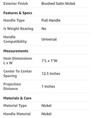 Amerdeco 4 Pack Brushed Satin Nickel Cabinet Pulls 12.5 Inch(320MM) Hole Centers