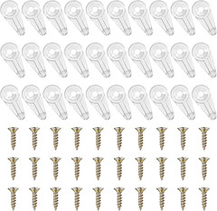 30 Pcs Cabinet Door Glass Retainer Clips Kit 4Mm Plastic Glass Retainer Clips wi